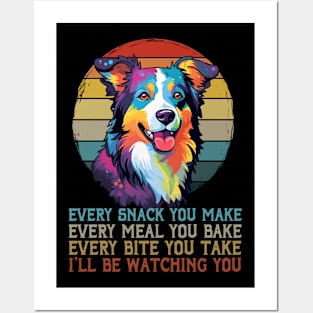 I'll Be Watching You Border Collie Bliss, Stylish Tee Posters and Art
